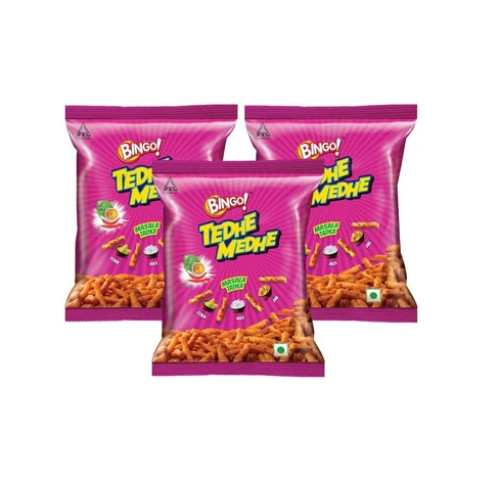 Bingo Tedhe Medhe Masala Tadka Crisps - Pack of 3 Bingo Tedhe Medhe Masala Tadka Crisps - Pack of 3