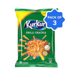 Kurkure Chilli Chatka Crisps Pack of 3 Kurkure Chilli Chatka Crisps Pack of 3