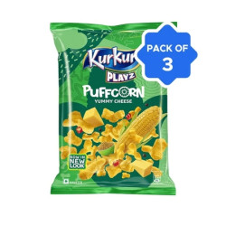 Kurkure Puffcorn Yummy Cheese Puffs Pack Of 3 Kurkure Puffcorn Yummy Cheese Puffs Pack Of 3