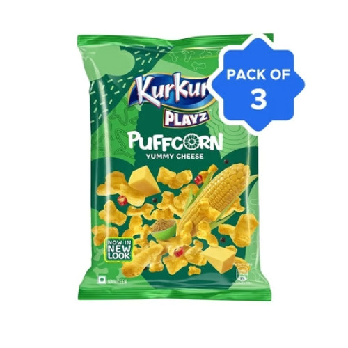 Kurkure Puffcorn Yummy Cheese Puffs Pack Of 3 Kurkure Puffcorn Yummy Cheese Puffs Pack Of 3