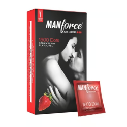 Manforce Xotic Extra Dotted Condom (1500 Dots, Strawberry Flavour) - 3 in 1 Manforce Xotic Extra Dotted Condom (1500 Dots, Strawberry Flavour) - 3 in 1