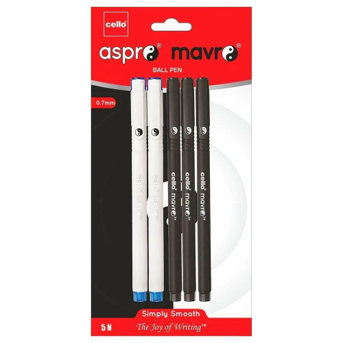 Bic Cello Aspro Mavro Blue Ballpoint Pen (Pack of 5) Bic Cello Aspro Mavro Blue Ballpoint Pen (Pack of 5)