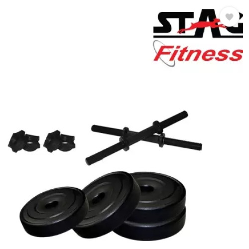 STAG Dumbbell Set 12 Kg 2 Kg X 4, 1 Kg X 4, 2 Dumbbell Rod STAG Dumbbell Set 12 Kg 2 Kg X 4, 1 Kg X 4, 2 Dumbbell Rod