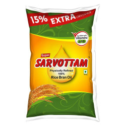 Super Sarvottam Physically Refined Rice Bran Oil 1 L Super Sarvottam Physically Refined Rice Bran Oil 1 L