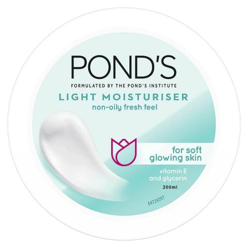 Pond’s Glycerin & Vitamin E Light Moisturizer for Soft Glowing Skin 200 ml Pond’s Glycerin & Vitamin E Light Moisturizer for Soft Glowing Skin 200 ml