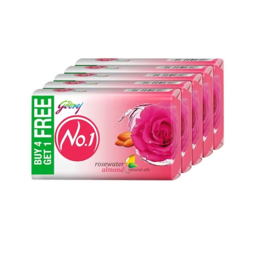 Godrej No.1 Rosewater & Almonds Soap 4x100 g Godrej No.1 Rosewater & Almonds Soap 4x100 g